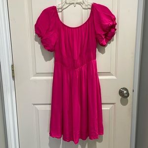 Magenta off the shoulder dress